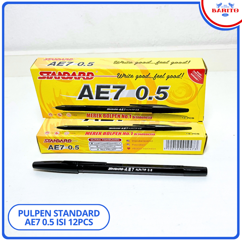 

Pulpen Standard AE7 Hitam 0.5mm Isi 12 PCS