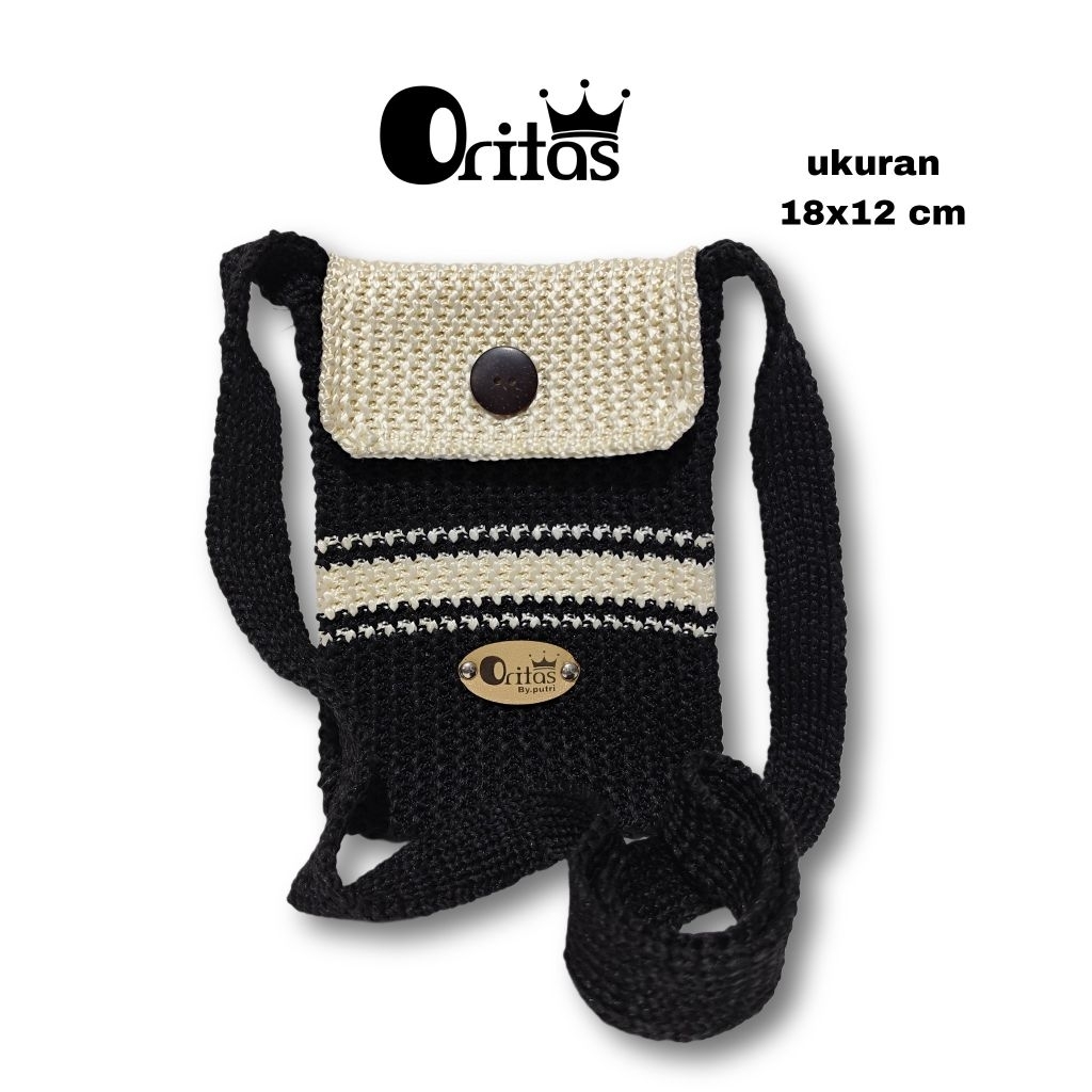 tas rajut / tas kecil / tas selempang / tas strip wanita