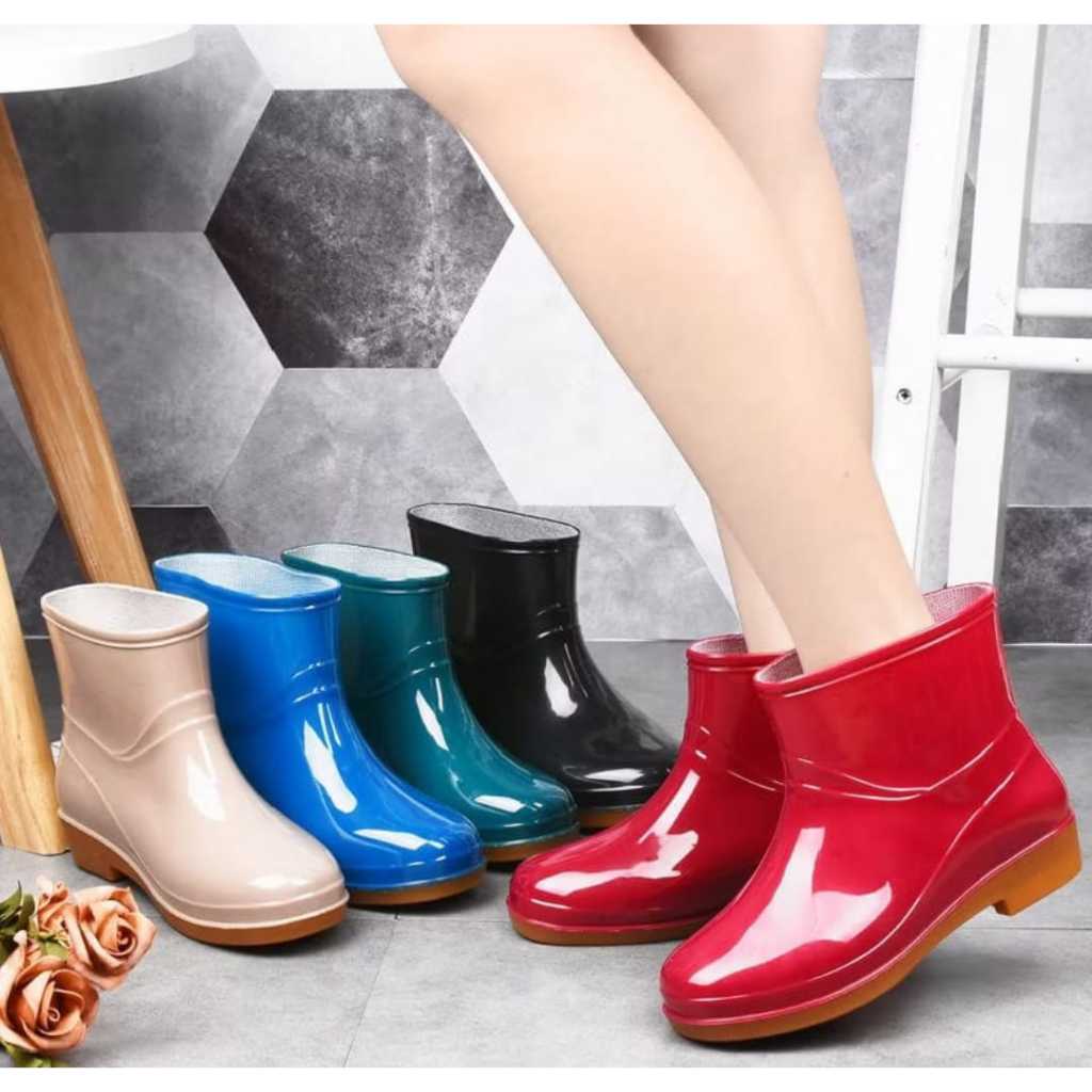 BestPromo Sepatu Bots Wanita Sepatu Boots Korea Wanita Anti Air Kekinian Sepatu Anti Lumpur Sepatu