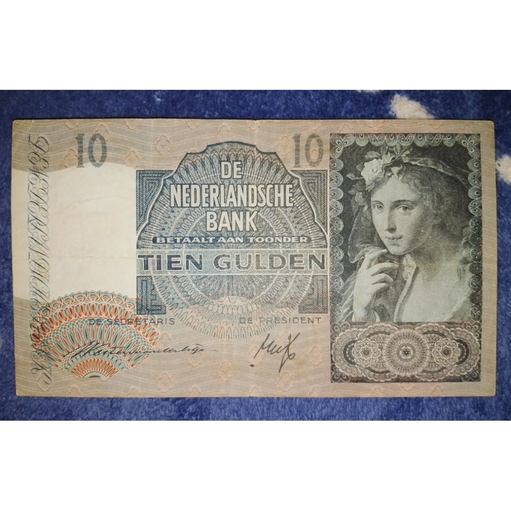 Uang Netherlands 10 Gulden 18 Juli 1940