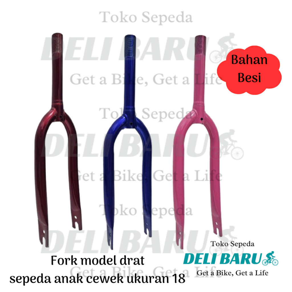 Fork / Garpu sepeda anak ukuran 18" model drat sepeda anak mini cewek