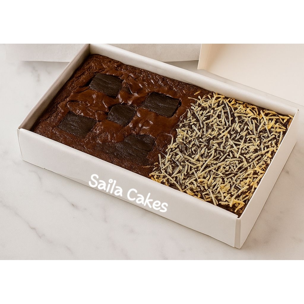 

Fudgy Mix Topping Dark Choco - Cheese Brownies Saila Cakes Oleh Oleh Bandung Homemade Halal