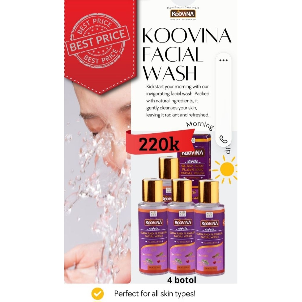 PROMO DISCOUNT GROSIR SKINCARE FACIAL WASH KOOVINA Cantik Alami dan Halal