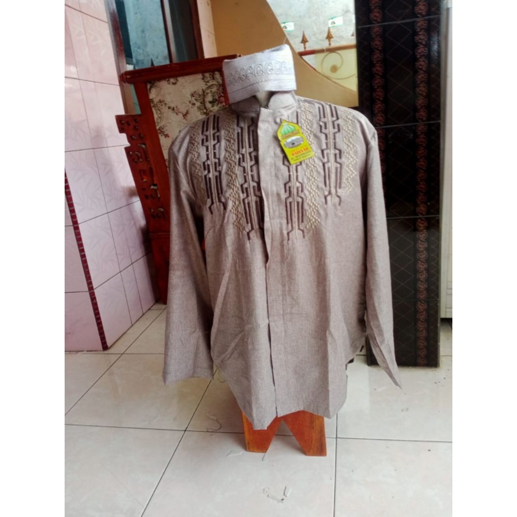 BAJU KOKO BORDIR DEWASA KAIN KATUN MADINA