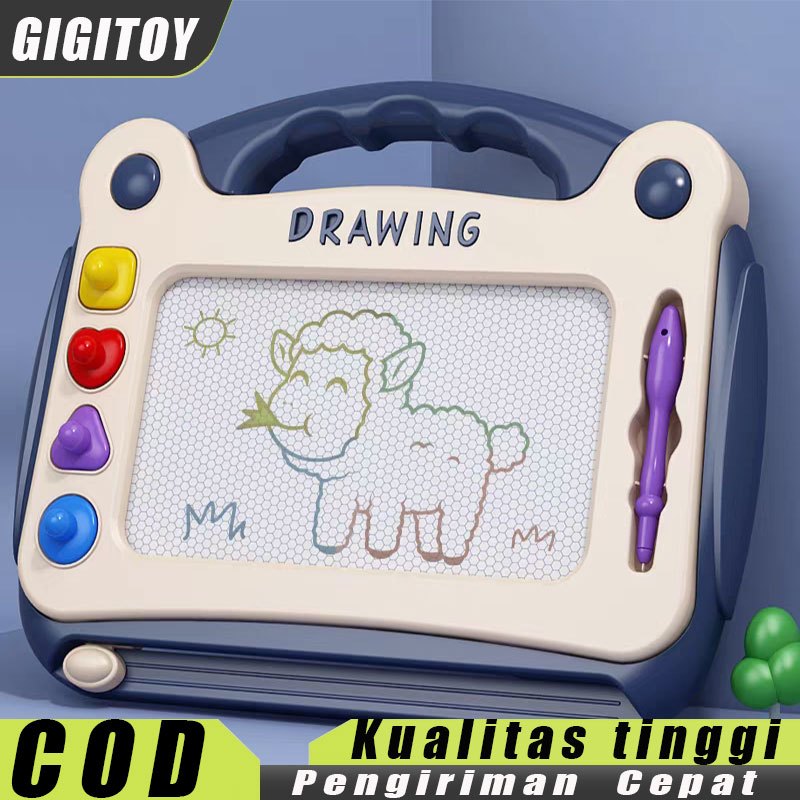 

GIGITOY Papan Tulis Pembelajaran Magnetik Anak-anak Tablet Gambar Berwarna-warni Magnetik