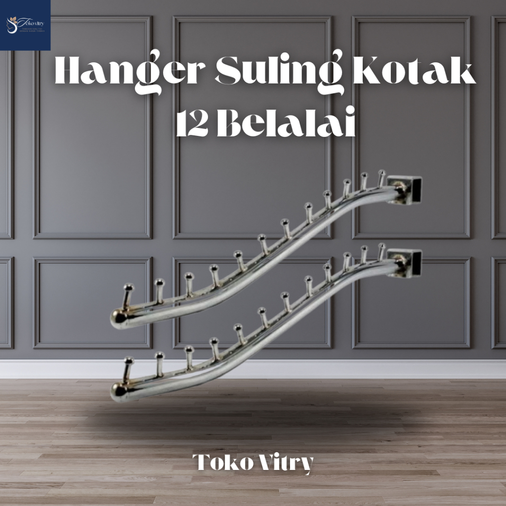 Hanger Suling Kotak 12 Belalai Gantungan Baju Suling Pipa Kotak