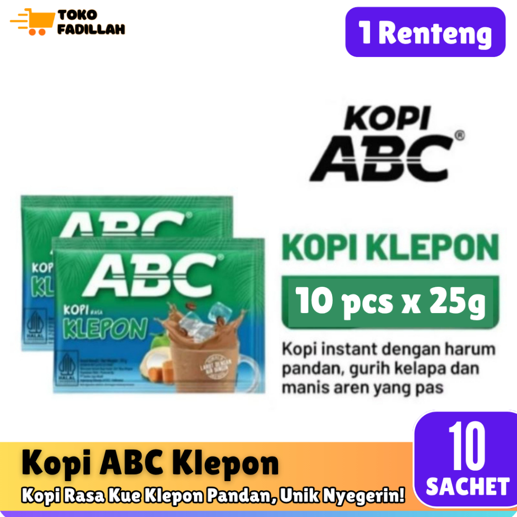 

Kopi ABC Klepon 25g x 10 Sachet [1 Renteng]