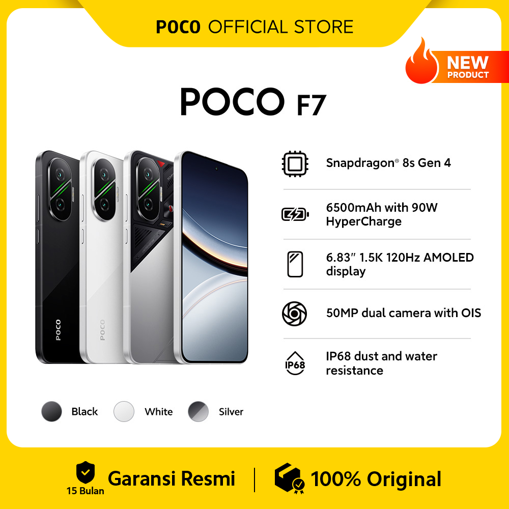 POCO F7 (12/512GB) | Snapdragon® 8s Gen 4 | 6500mAh with 90W HyperCharge | 6.83" 1.5K 120Hz AMOLED d