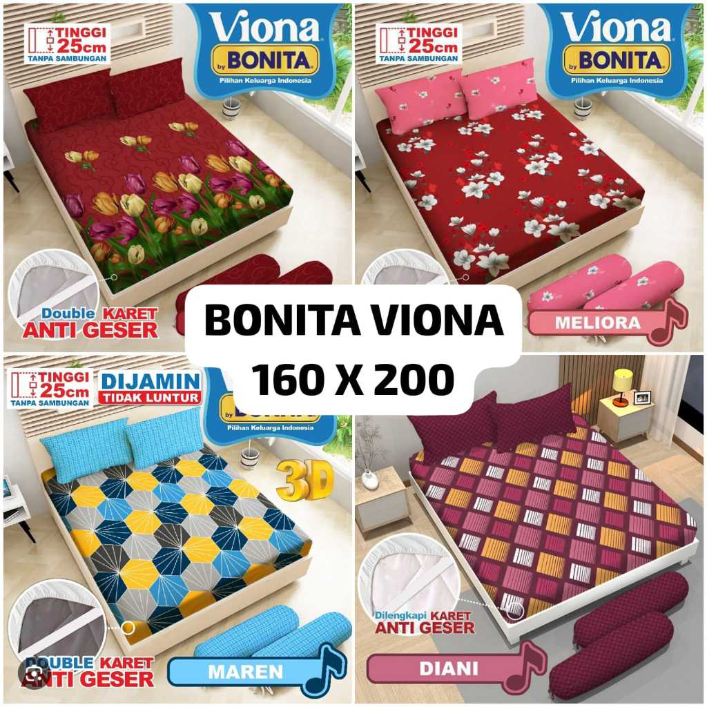 SPREI QUEEN B2 BONITA VIONA UKURAN 160x200