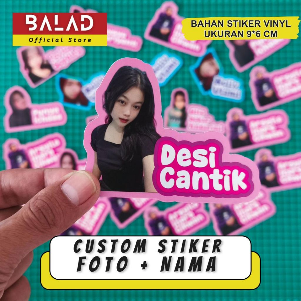 

Stiker Custom Tulisan Nama dan Foto Wajah Custom Tahan Air READY