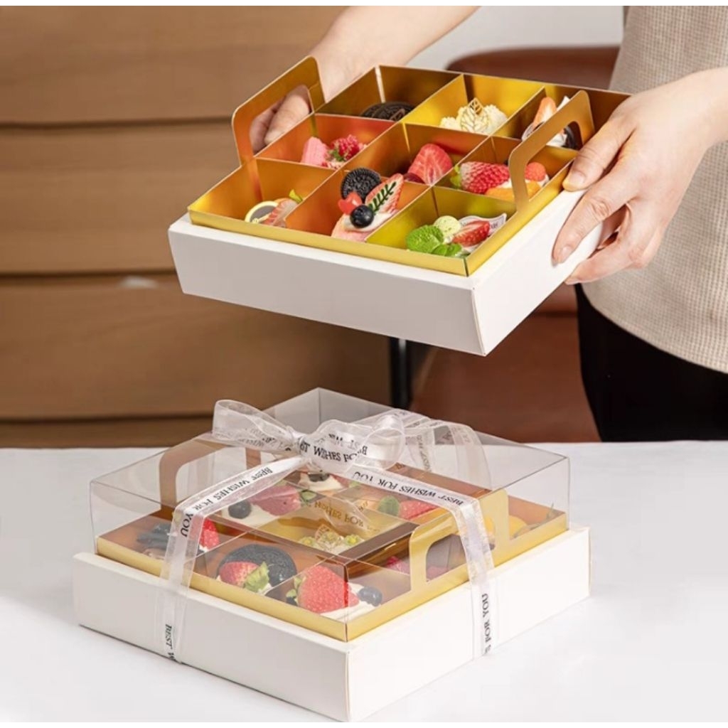 

Cake Box 34x34x12cm | Kotak Kue | Dessert Box | Hamper Kue | Kemasan Kue | Wedding Box | Gift Box | Souvenir Box