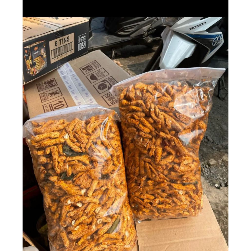 

Basreng kering crispy pedas/Basreng pedas daun jeruk