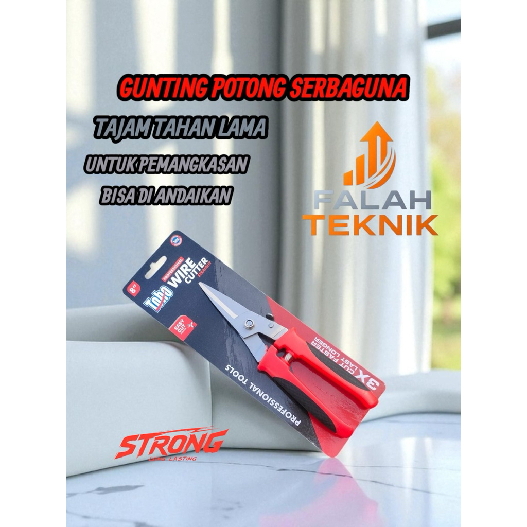 

Gunting Seng Holo Baja Ringan 8" TOHO Wire Cutter Straight Tipe Lurus Gunting Serbaguna
