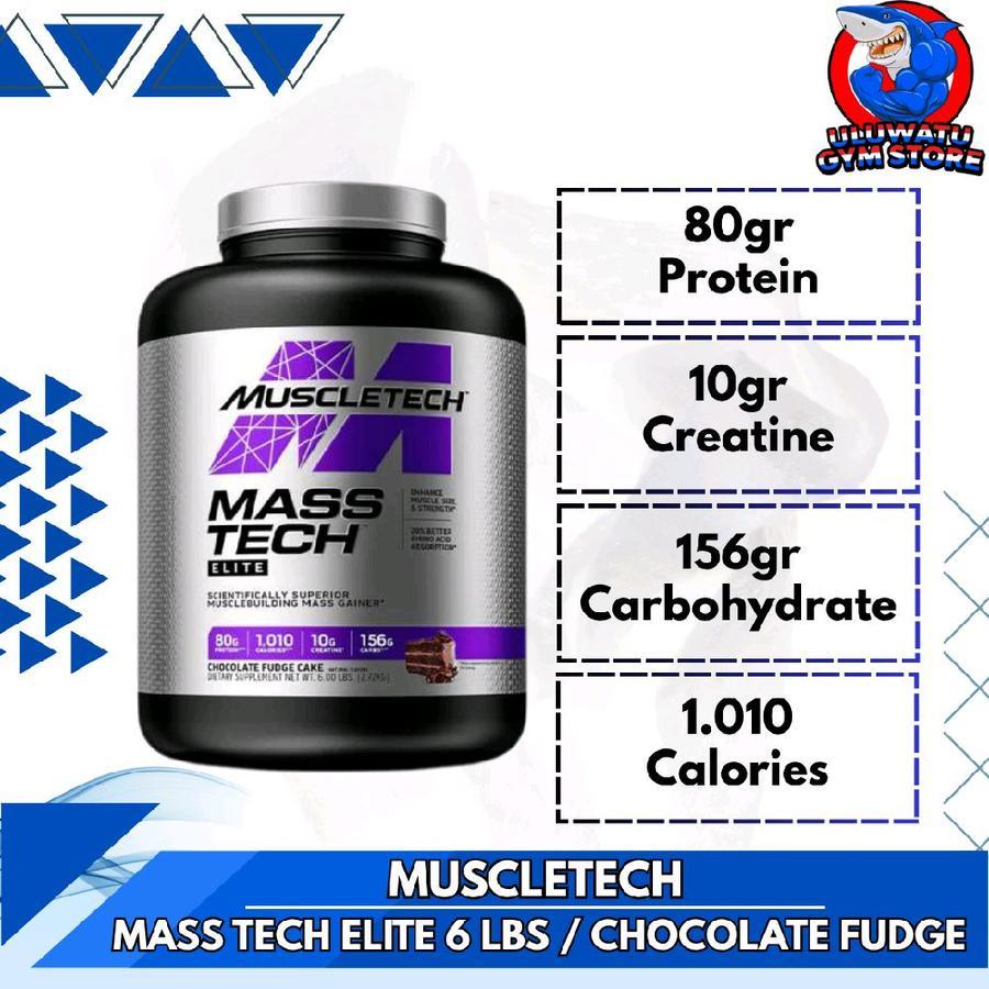 Muscletech USA MASS TECH ELITE Mass Gainer Import Mastech 6lb 6 LBS - Susu Penggemuk Badan Suplemen 