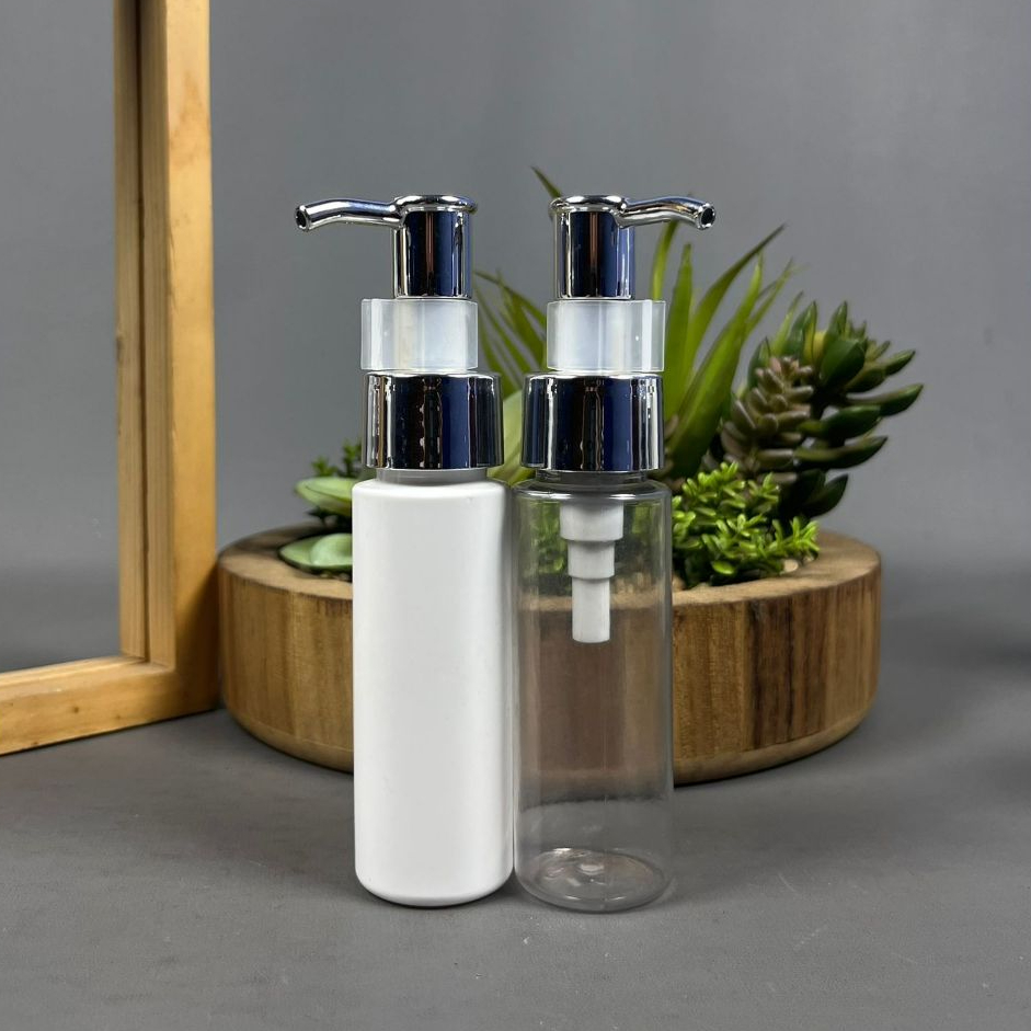 Botol Pump Clip Oil 50 Ml / Botol Pet 50 Ml RF - Tutup Pump Clip Oil Silver / Botol Pump 50 Ml / Bot