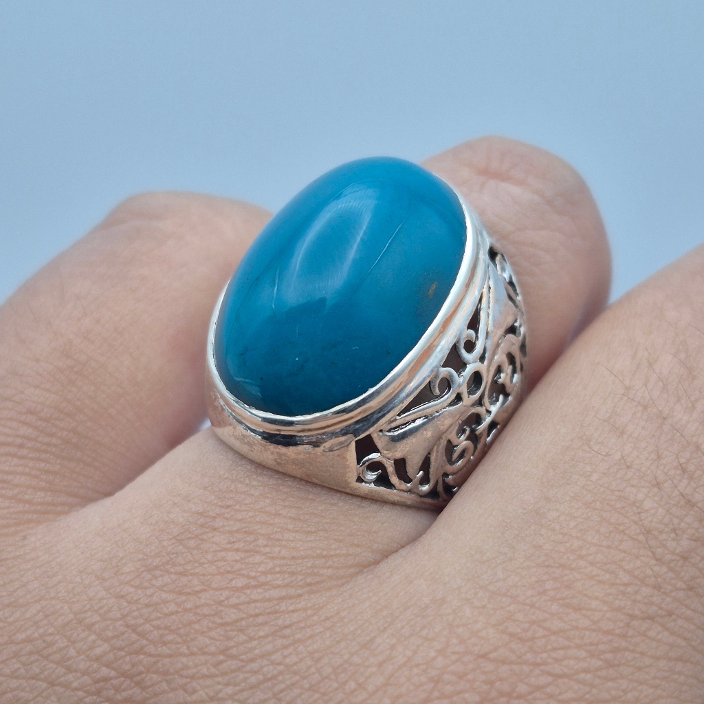 Cincin perak narural bacan doko majiko jumbo, ukuran jari bisa disesuaikan (free resize), natural ba