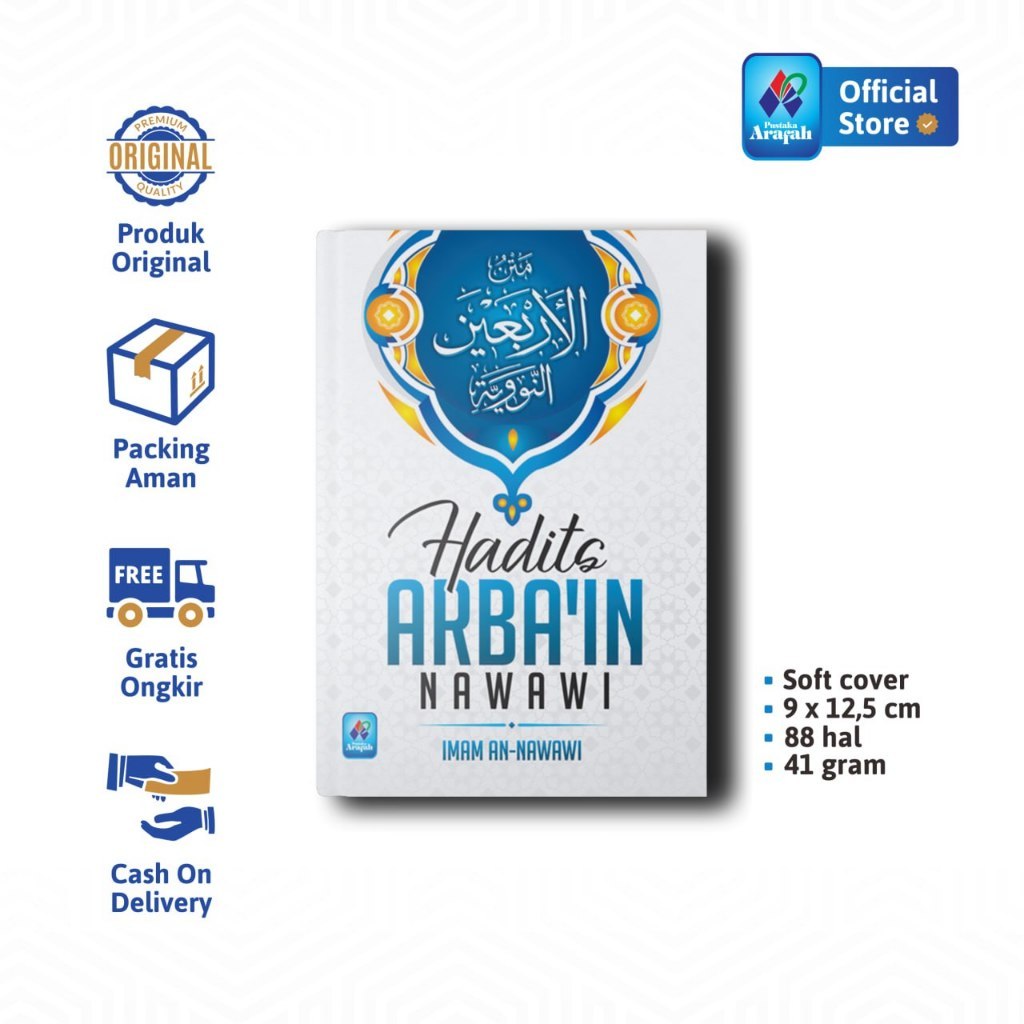 (Arbain Biru)Hadits Arbain An Nawawi Saku, Kumpulan 40 Hadist Utama Islam Pustaka Arafah Asli Ori Ka