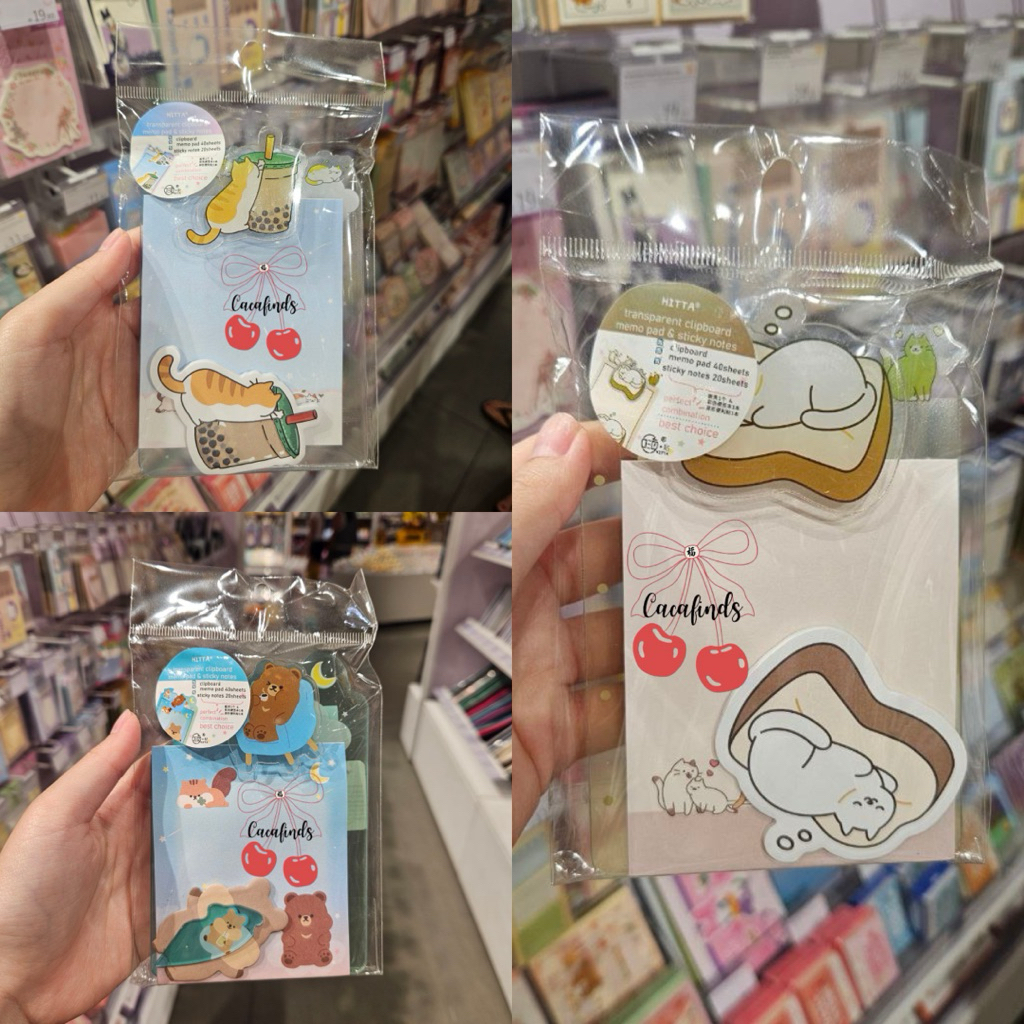 

OHSOME‼️Transparant Clip Board + Memo Sticky Note HITTA Collection