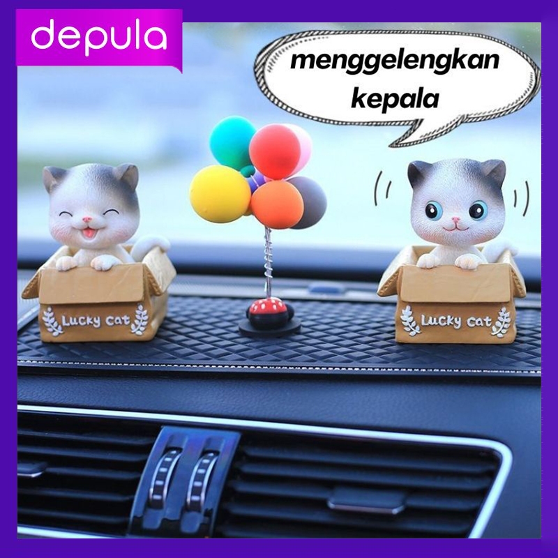 Pajangan Dashboard Mobil Lucky Cat Kucing Kepala Goyang Pajangan Balon/Kucing Kepala Goyang Lucu / P