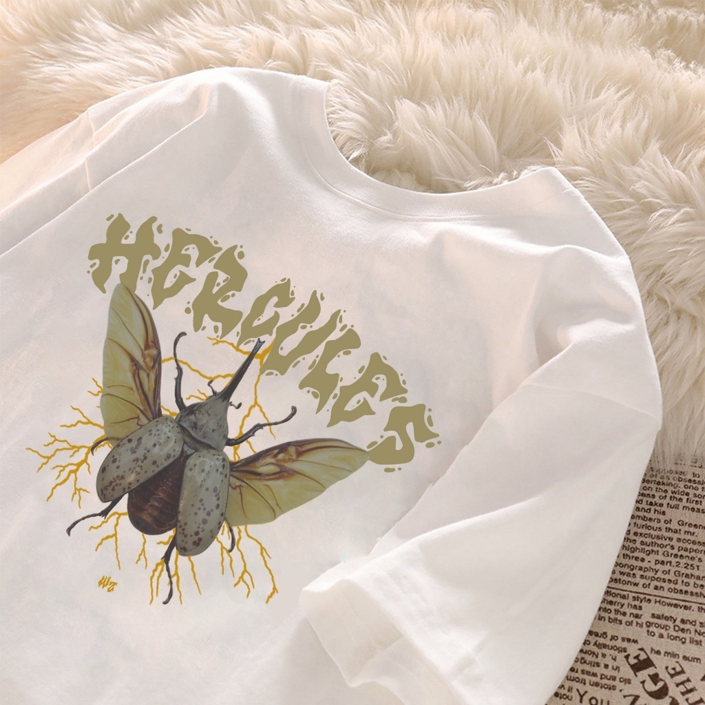 Kaos distro Oversize Kumbang Hercules | T-Shirt Streetwear Unisex Katun 100% OOTD Kekinian