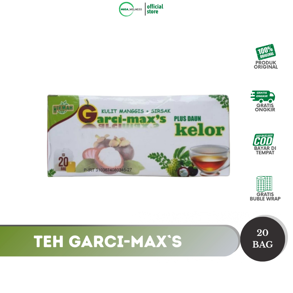 

GARCIMAXS – TEH DAUN SIRSAK KULIT MANGGIS KELOR | teh herbal asam urat & detoks alami | bantu jaga daya tahan tubuh | kaya antioksidan | original 100% | bisa COD