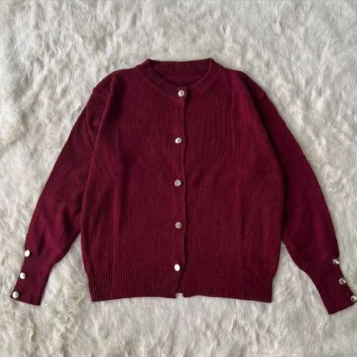 Cardigan Rajut Kancing Premium Oversize SALE Hitam