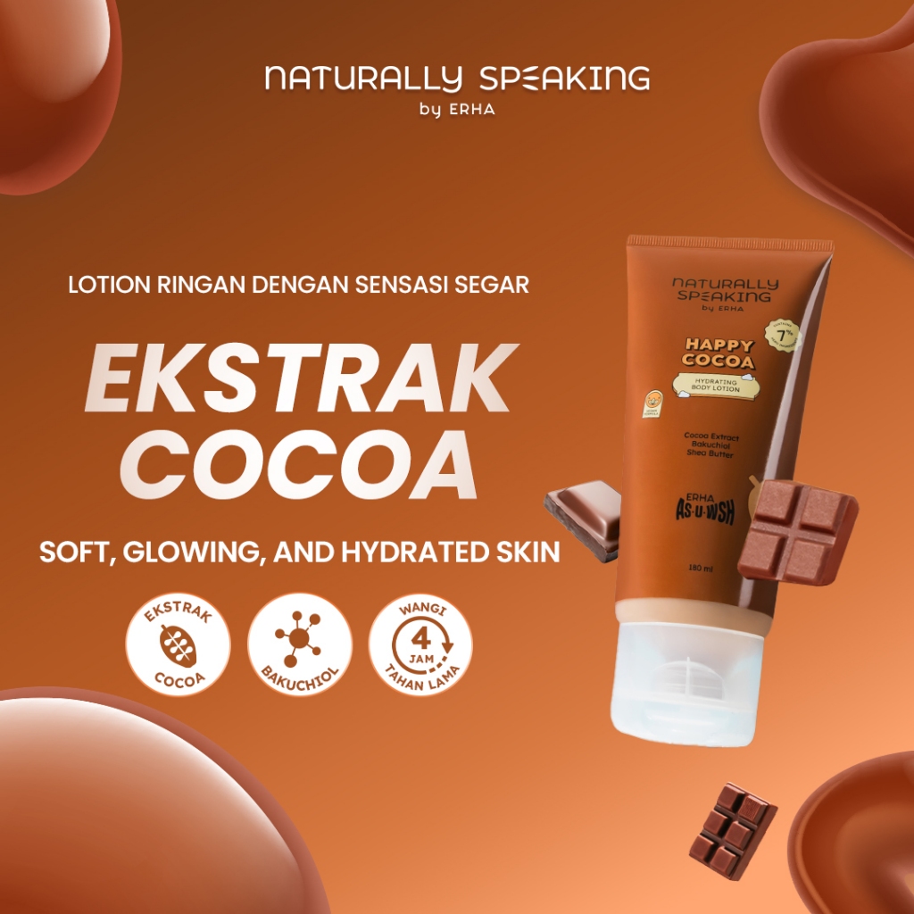 Naturally Speaking Happy Cocoa Hydrating Body Lotion 180 ml - Pelembab Tubuh