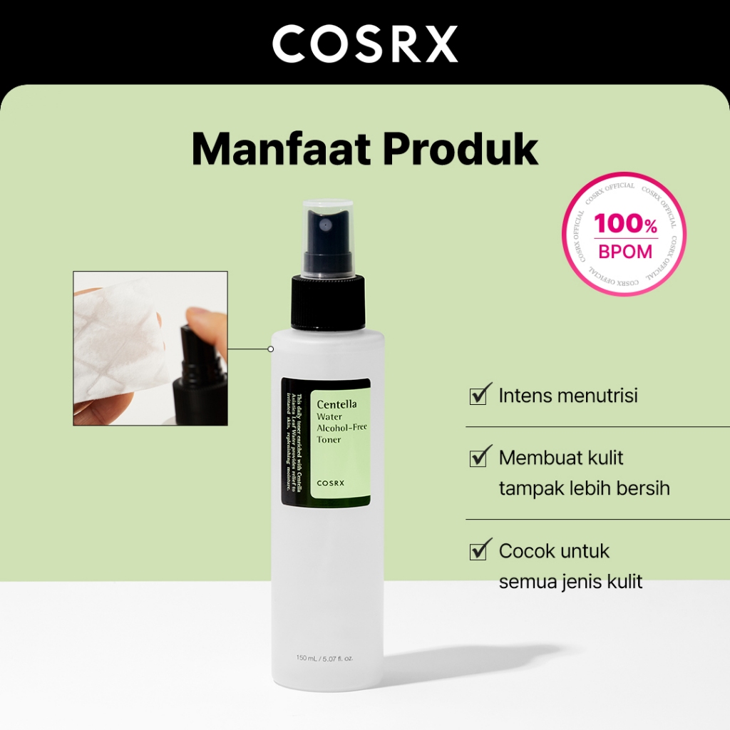 COSRX Centella Water Alcohol-Free Toner Skin Care - 150 ML (Toner Untuk Kulit Sensitif & Iritasi)