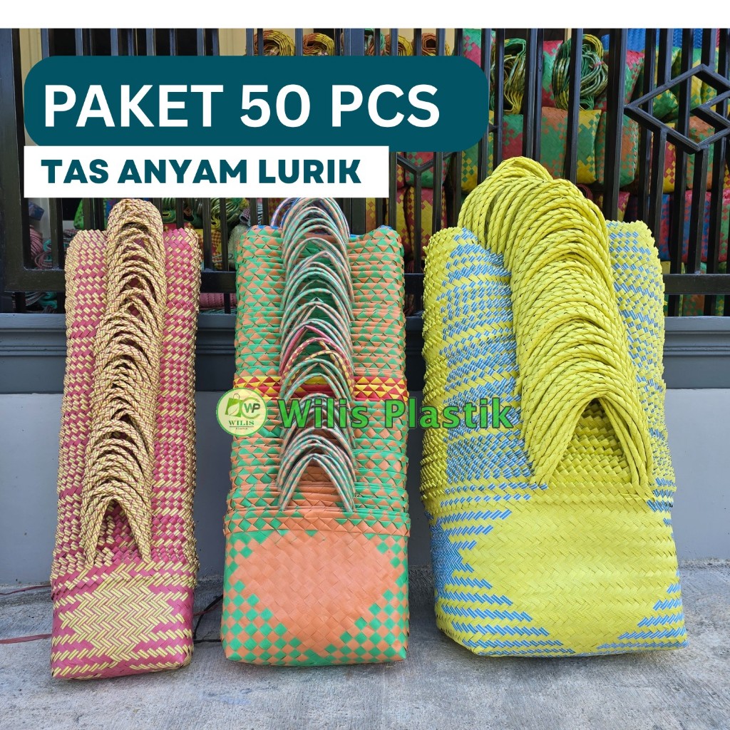 

Wilis Plastik PAKET 50 Pcs Tas Anyam Plastik Untuk Bingkisan Hampers Parcel Ready Berbagai Ukuran
