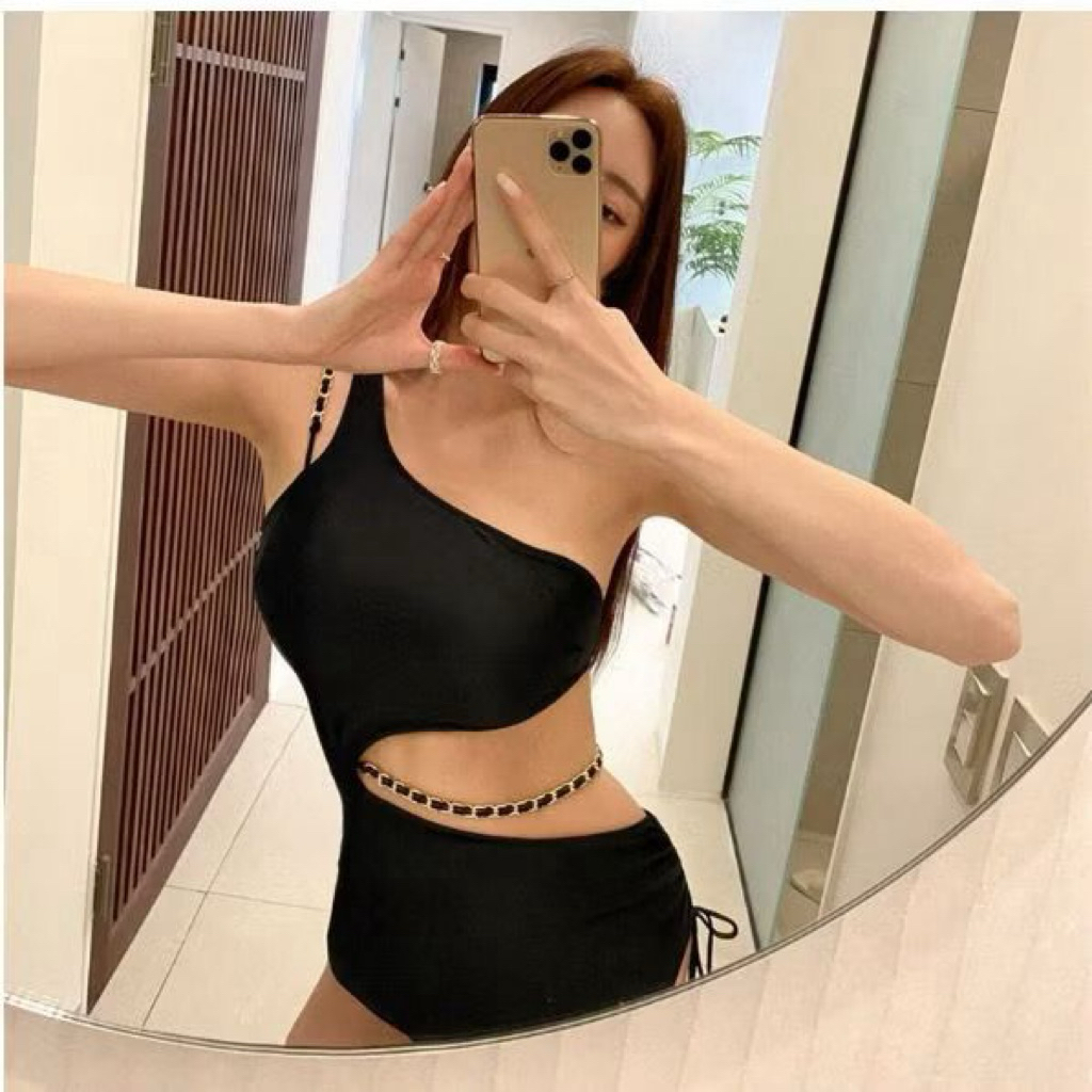 Bikini Holic | Bikini One Shoulder Chain | Cut Out | Swimsuit
