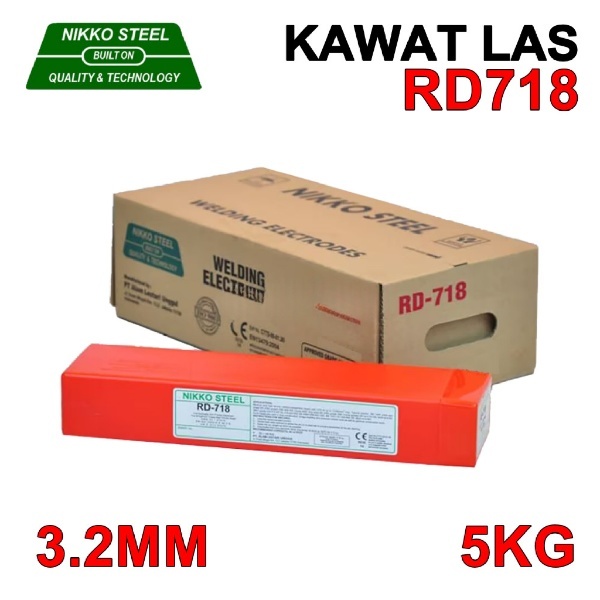 Kawat Las RD-718 3.2mm 4mm E7018 NIKKOSTEEL 7018 RD718 3,2mm 4mm