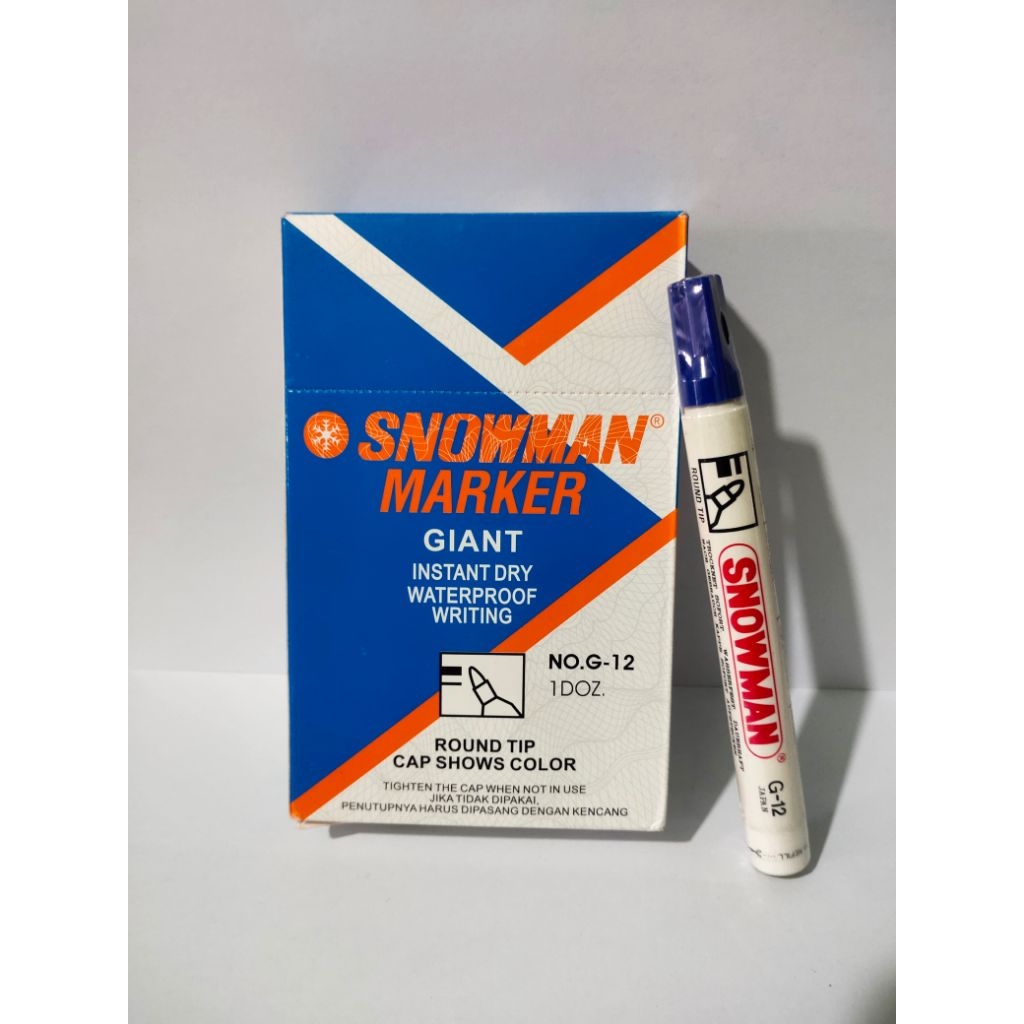 

Spidol Snowman Marker Warna Biru Permanent Rp 9.000/Biji