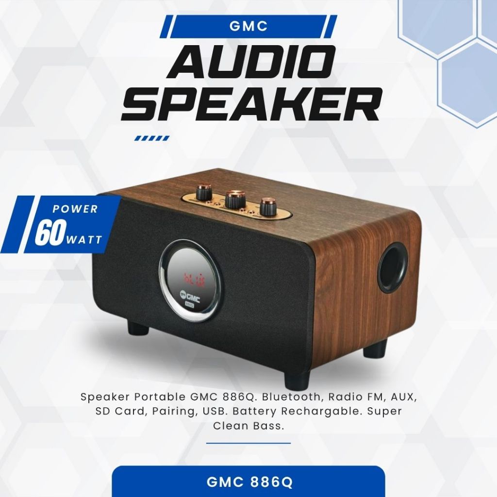 Speaker Multimedia GMC 886Q Portable Bluetooth Multifungsi SuperBass SNI