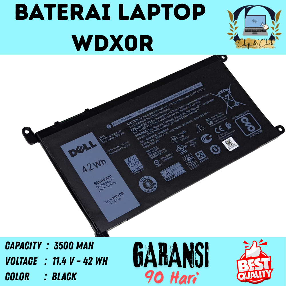 WDX0R Baterai 14 7000 5567 7560 5767 7472 7460-d1525s BERGARANSI