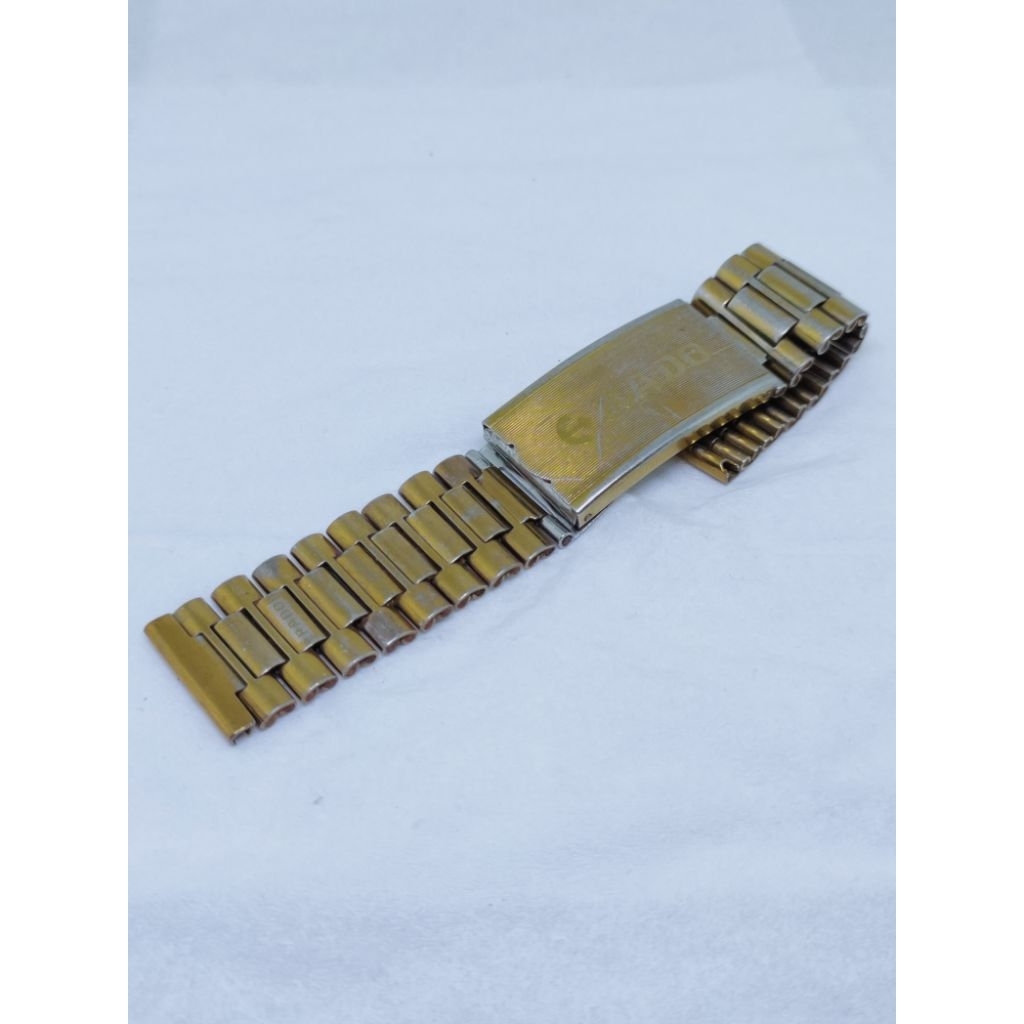 Rantai jam tangan antik vintage watch bracelet rado 18mm stainless gold part arloji lawas klasik dia