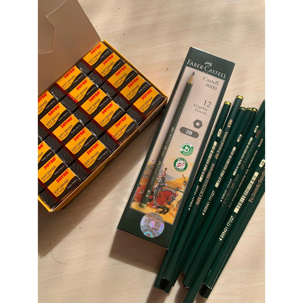

BUNDLE HEMAT PENSIL 2B | PENSIL FABER CASTEL 2B (12PCS) + JOYKO ERASER 3 PCS