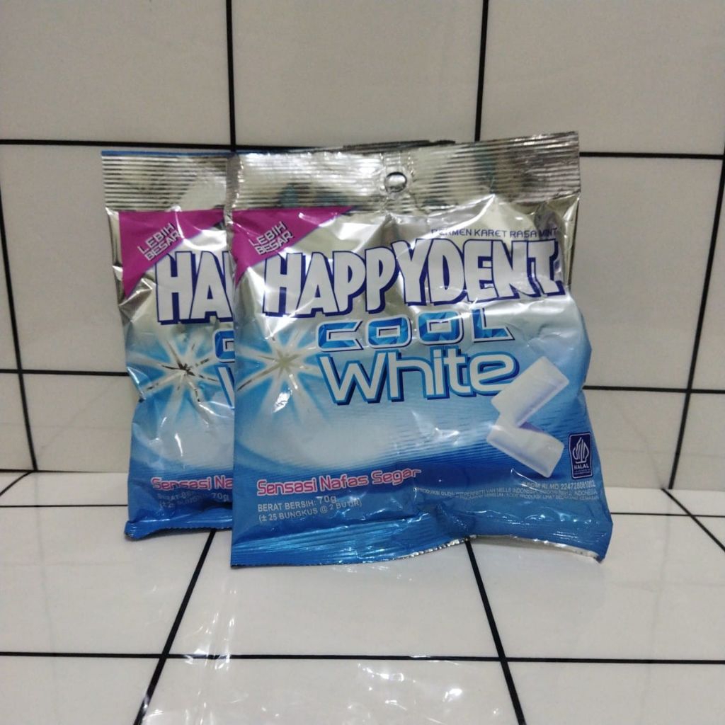 

happydent cool white isi 25 butir 70gr