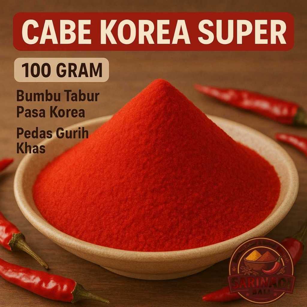 

cabe bubuk Korea Super 100Gram–, Pedas Gurih Khas Camilan Kekinian