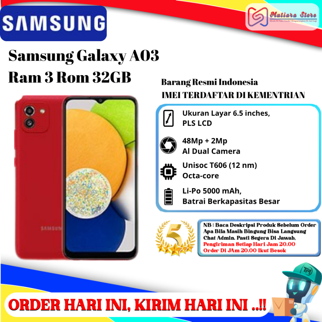 Samsung A03 Ram 3 Rom 32GB