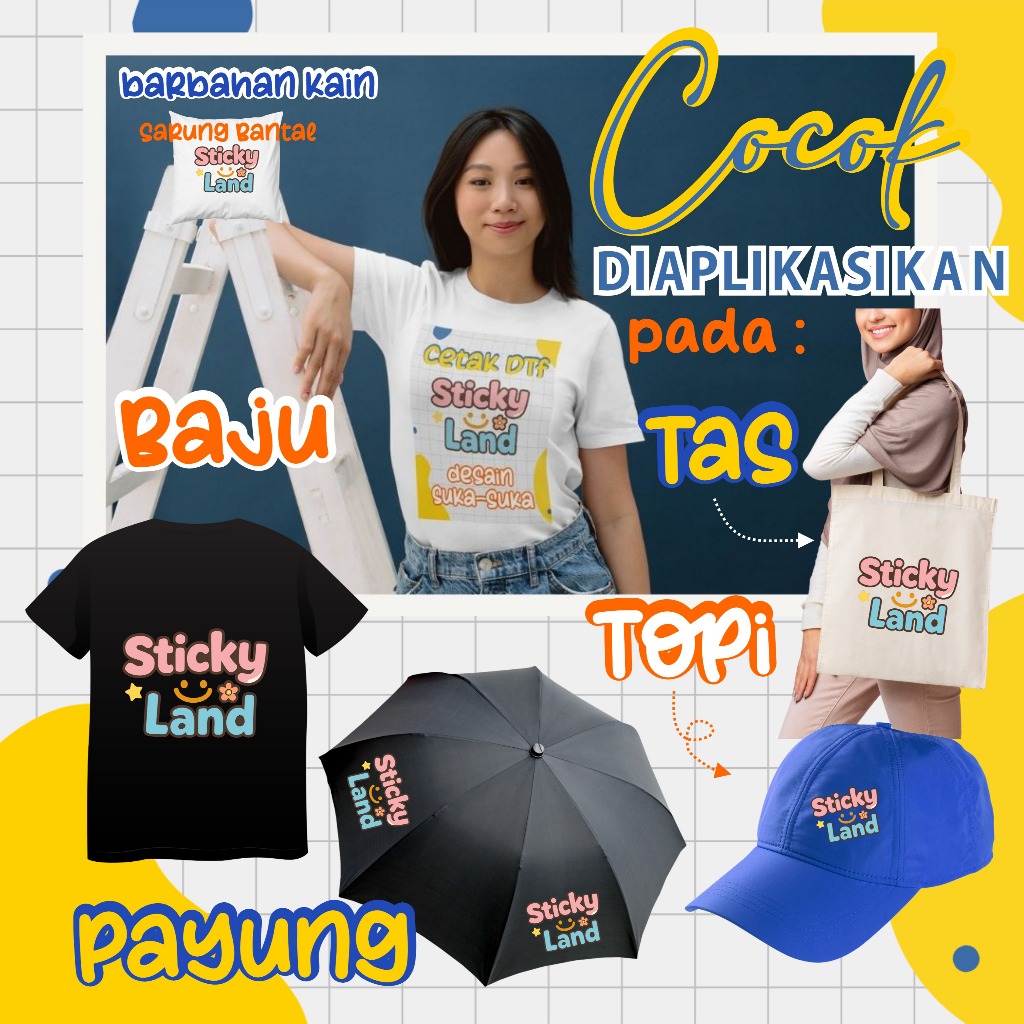 

Sticker Baju / Print DTF / Sablon Setrika DTF