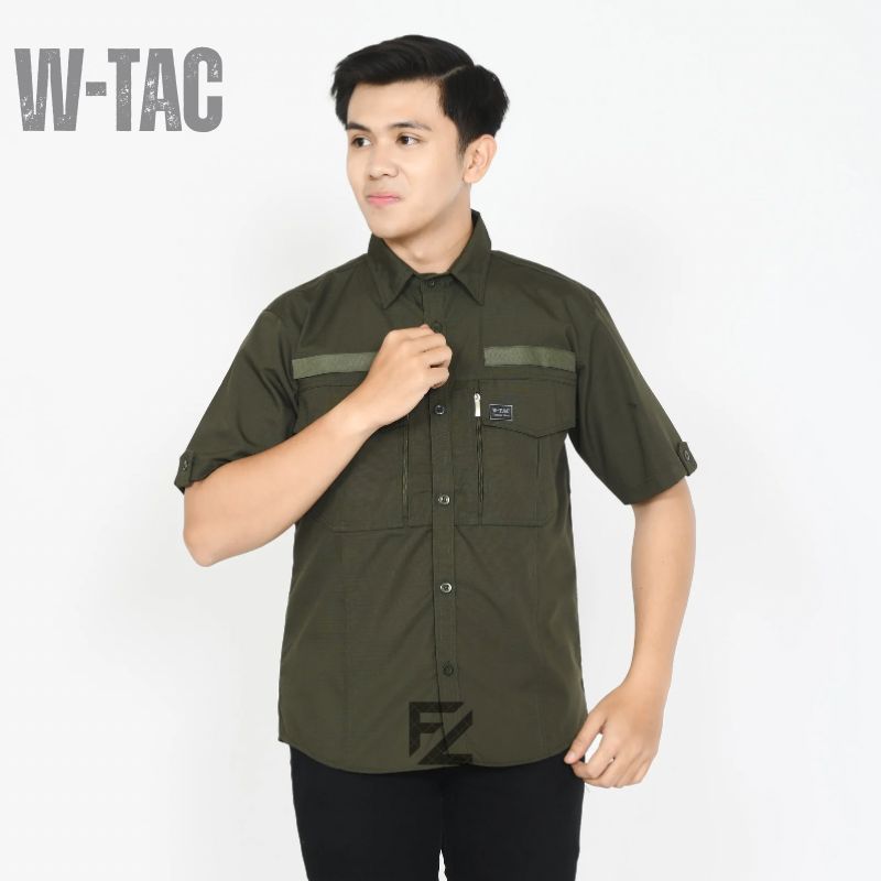 Kemeja Tactical W-Tac Original Lengan Pendek Baju PDL Taktikal Lapangan Polisi Army Ripstop Tornado 