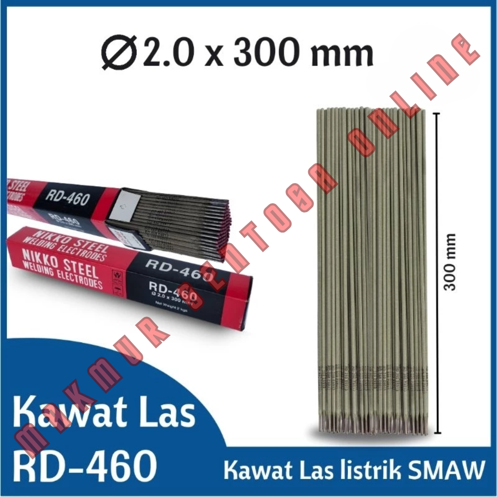 Kawat Las Nikko Steel RD460 2 mili 2,0mm Elektroda RD 460 2.0 mm Welding Listrik