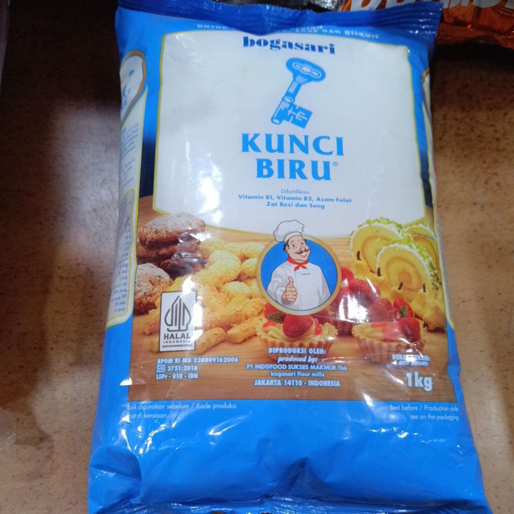 

Tepung kunci biru Teriru gandum protein rendah Bogasari