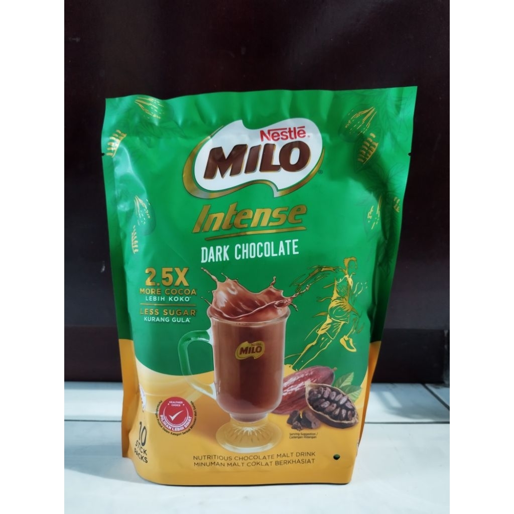

Milo Intense Dark Chocolate Less Sugar Original Nestle Malaysia 10Sticks x 33Gram