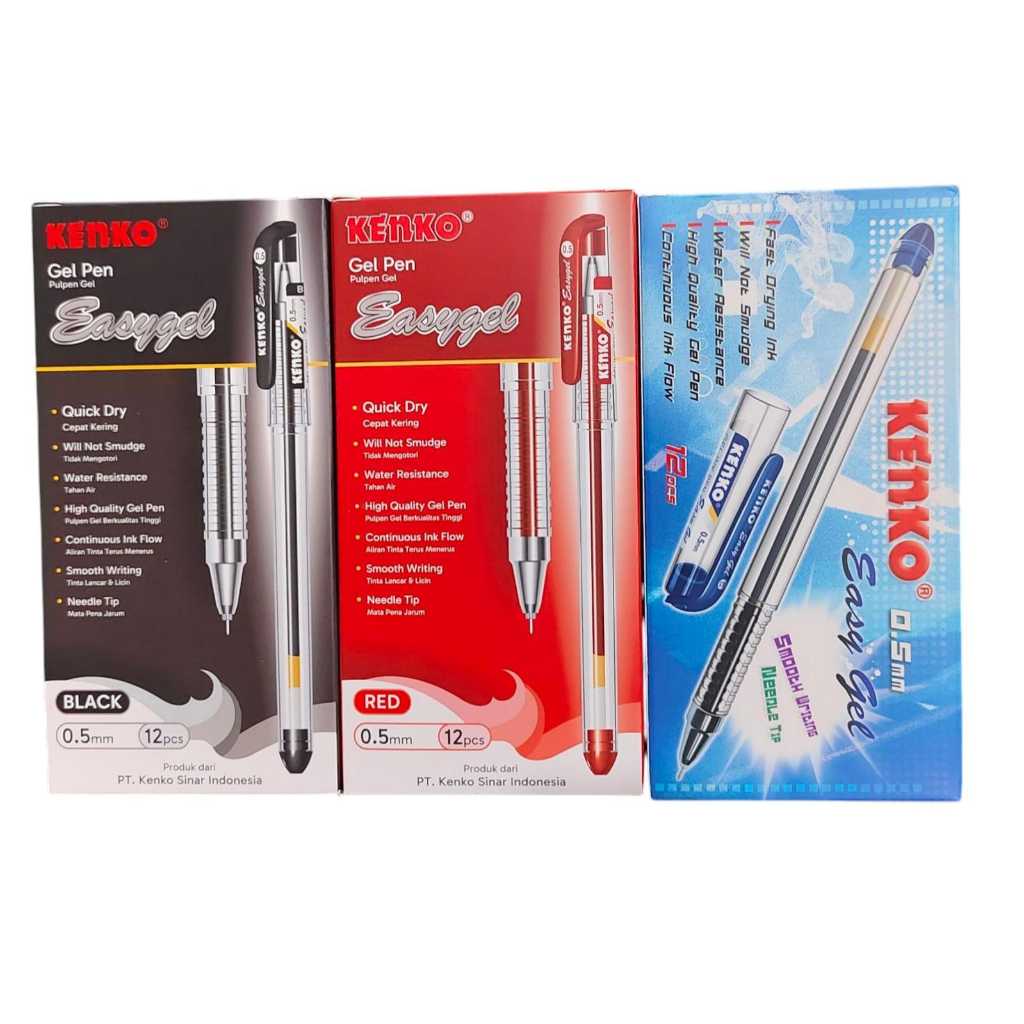 

KENKO GEL PEN EASY GEL 0.5MM PULPEN TINTA EASY GEL 0.5MM PER LUSIN