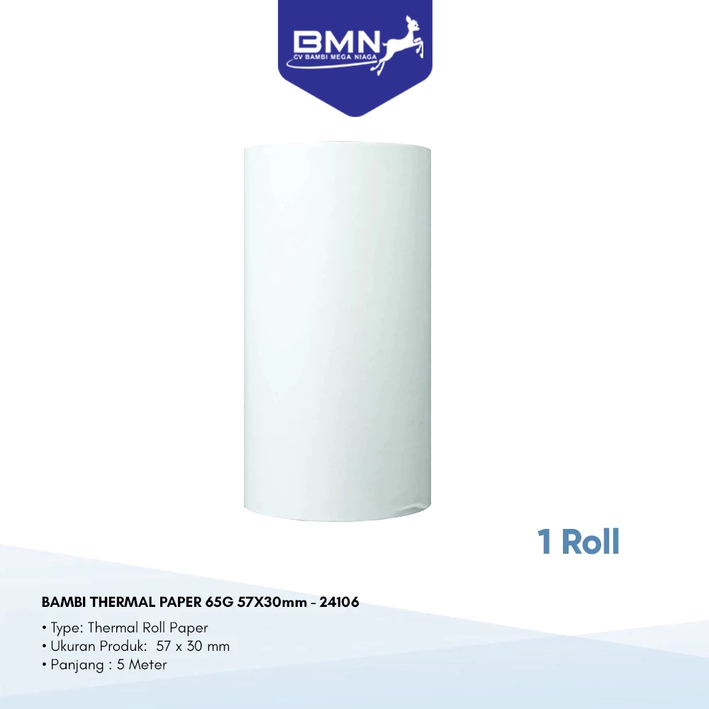 

BAMBI Thermal Paper / Kertas Kasir 65g 57x30mm - 24106