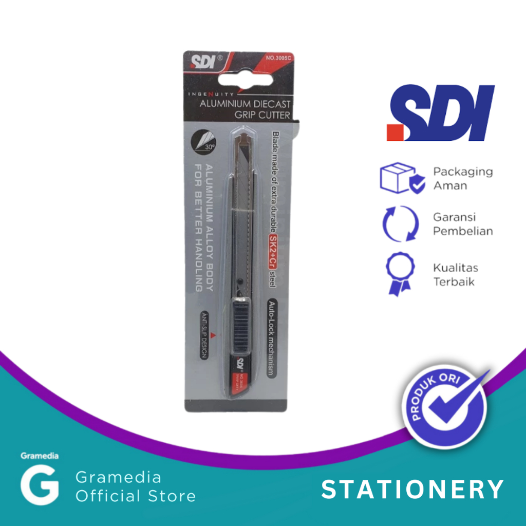 

Gramedia Pettarani - CUTTER SDI ALUMINIUM DIECAST GRIP SERI 3005C