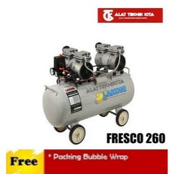 LAKONI Fresco260x kompresor angin tanpa oli Fresco 260x compressor silent oilles 2 hp 60 ltr