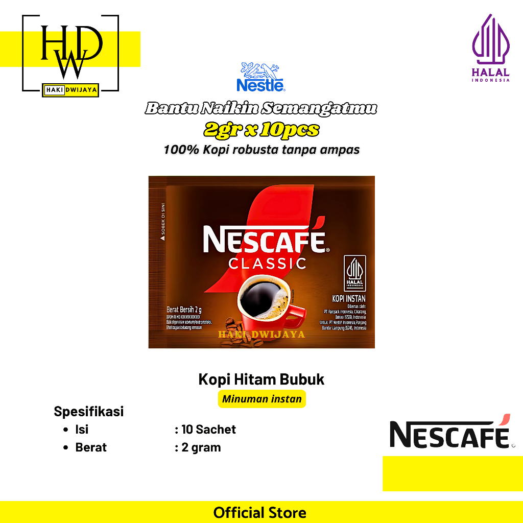 

[10pcs] Nescafe Classic Kopi Instan Kopi Hitam 2gr Sachet