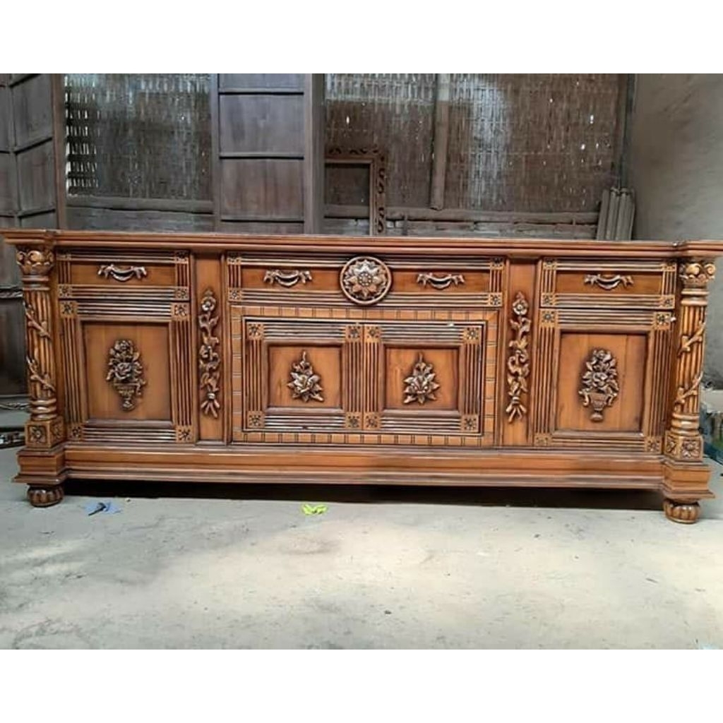 Bufet Meja Tv Ukir Kayu Jati / Meja Tv Ukir Kayu Jati Jepara